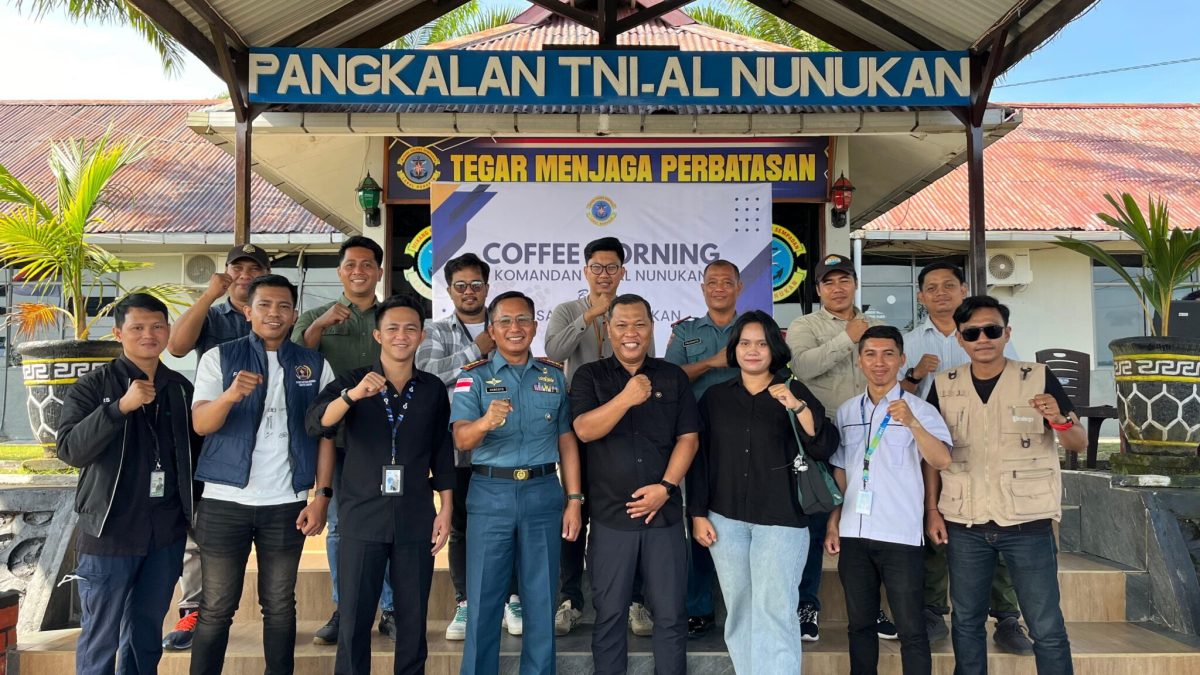 Eratkan Sinergitas Bersama Insan Pers, Danlanal Nunukan Gelar Coffee Morning